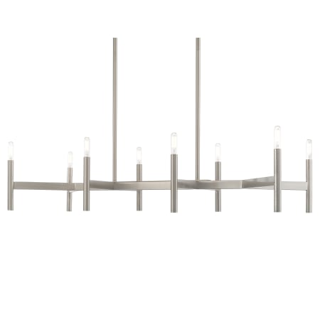 Livex Lighting Copenhagen 8 Light 40" Wide Linear Chandelier Brushed Nickel