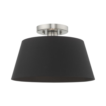 Livex Lighting Belclaire Single Light 13" Wide Semi-Flush Ceiling Fixture Brushed Nickel
