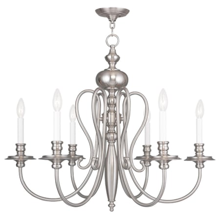Livex Lighting Caldwell 6 Light 1 Tier Chandelier Brushed Nickel