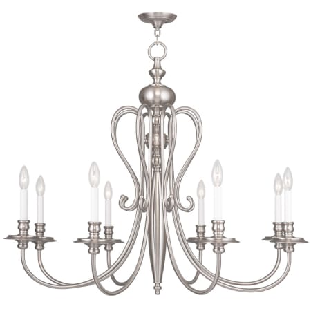 Livex Lighting Caldwell 8 Light 1 Tier Chandelier Brushed Nickel