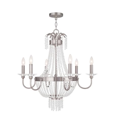 Livex Lighting Valentina 6 Light 1 Tier Chandelier Brushed Nickel