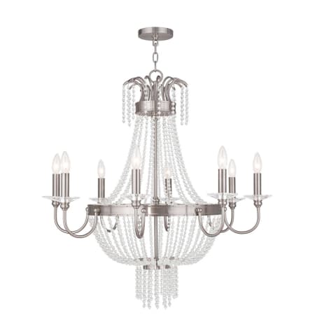 Livex Lighting Valentina 8 Light 1 Tier Chandelier Brushed Nickel