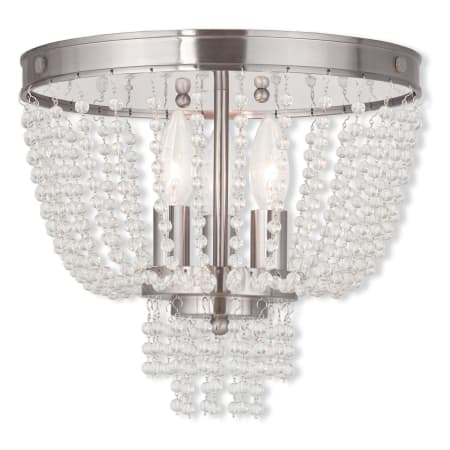 Livex Lighting Valentina 3 Light Flush Mount Ceiling Fixture Brushed Nickel