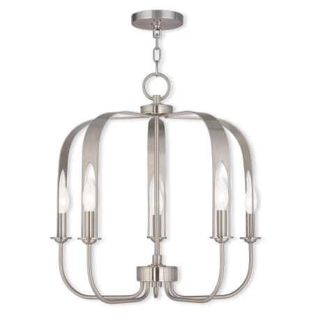 Livex Lighting Addison 5 Light 1 Tier Chandelier Brushed Nickel