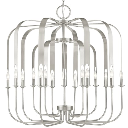 Livex Lighting Addison 15 Light 42" Wide Taper Candle Chandelier Brushed Nickel
