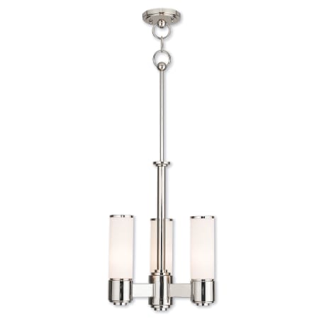 Livex Lighting 3 Light 14" Wide Chandelier with Hand-Blown Glass Polished Nickel
