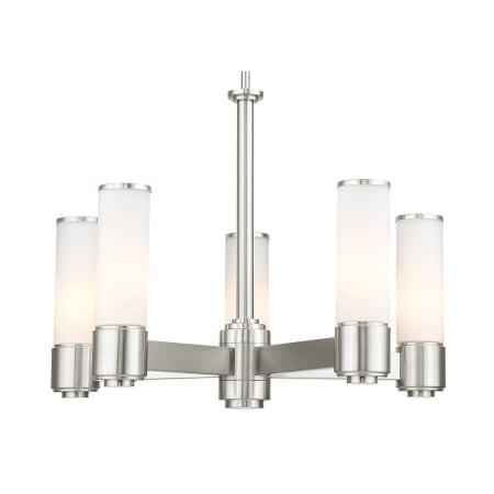 Livex Lighting Weston 5 Light 24" Wide Chandelier with Downlighting Brushed Nickel