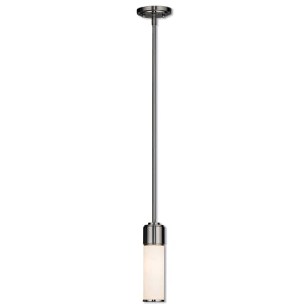 Livex Lighting Weston 1 Light Mini Pendant with Hand-Blown Glass Shade Brushed Nickel