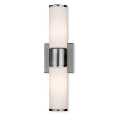 Livex Lighting Weston 2 Light Bath Bar with Hand-Blown Glass Shade Brushed Nickel