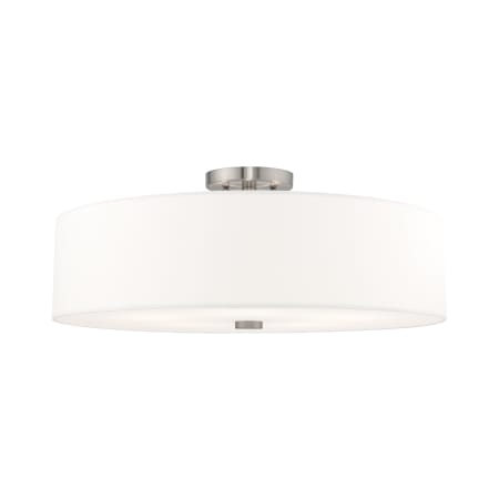 Livex Lighting Meridian 5 Light 22" Wide Semi-Flush Drum Ceiling Fixture Brushed Nickel