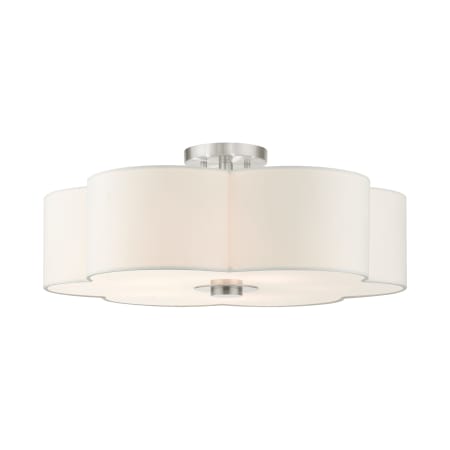 Livex Lighting Chelsea 5 Light 22" Wide Semi-Flush Ceiling Fixture Brushed Nickel