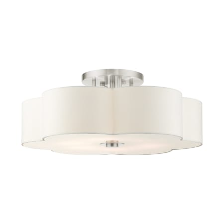 Livex Lighting Chelsea 6 Light 28" Wide Semi-Flush Ceiling Fixture Brushed Nickel