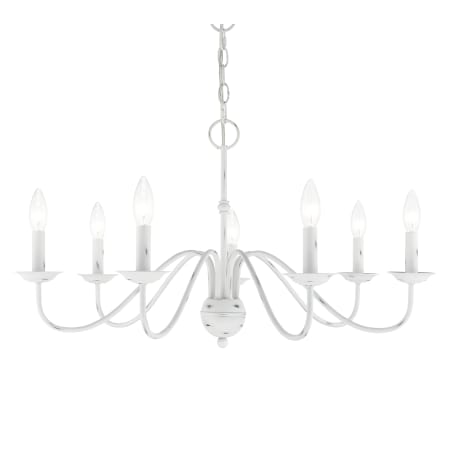Livex Lighting Windsor 7 Light 28" Wide Taper Candle Chandelier Antique White