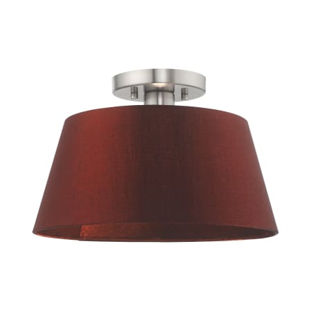 Livex Lighting Belclaire Single Light 13" Wide Semi-Flush Ceiling Fixture Brushed Nickel
