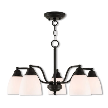 Livex Lighting Somerville 5 Light 24" Wide Chandelier with Hand-Blown Glass Bronze