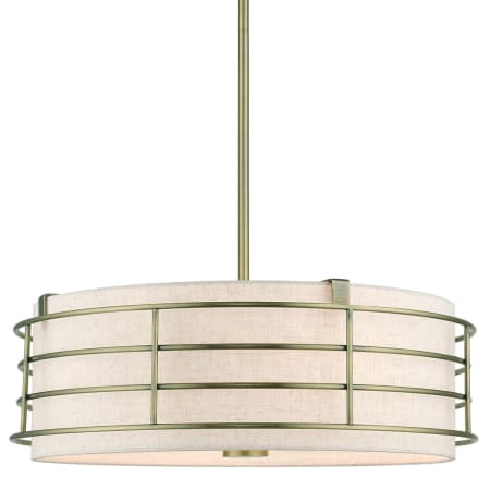 Livex Lighting Blanchard 4 Light 20" Wide Drum Chandelier Antique Brass