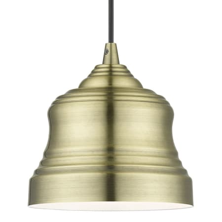Livex Lighting Endicott 7" Wide Mini Pendant Antique Brass