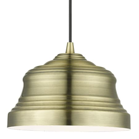 Livex Lighting Endicott 10" Wide Mini Pendant Antique Brass