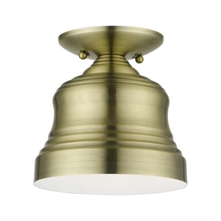 Livex Lighting Endicott 7" Wide Semi-Flush Ceiling Fixture Antique Brass