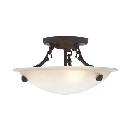 Livex Lighting Oasis 3 Light Semi-Flush Ceiling Fixture Bronze