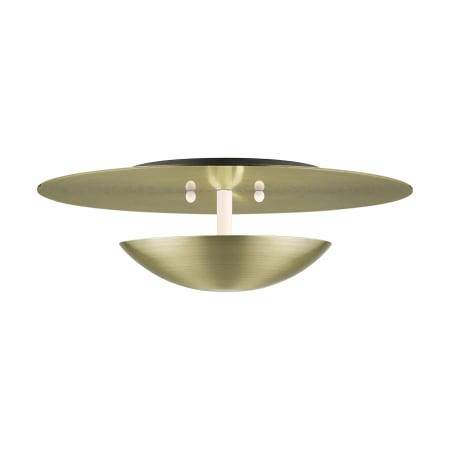 Livex Lighting Ventura 2 Light 15" Wide Semi-Flush Bowl Ceiling Fixture Antique Brass