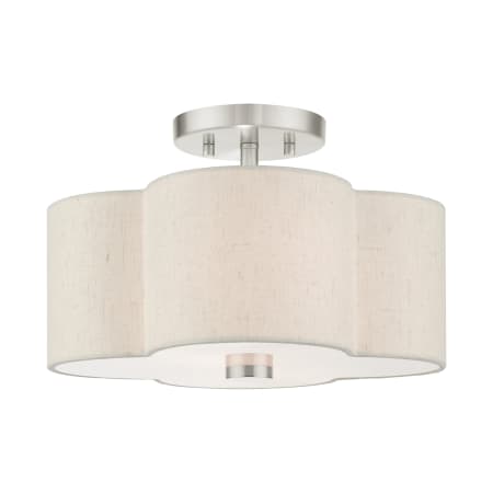 Livex Lighting Solstice 2 Light 13" Wide Semi-Flush Ceiling Fixture Brushed Nickel