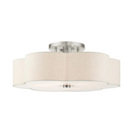 Livex Lighting Solstice 6 Light 28" Wide Semi-Flush Ceiling Fixture Brushed Nickel