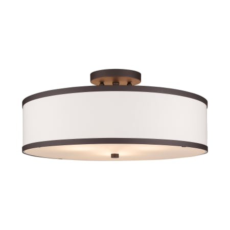 Livex Lighting Park Ridge 3 Light 18" Wide Semi Flush Drum Ceiling Fixture Bronze