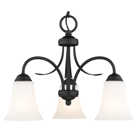 Livex Lighting Ridgedale 13.25 Inch Tall Down Lighting 1 Tier Chandelier with 3 Lights Black
