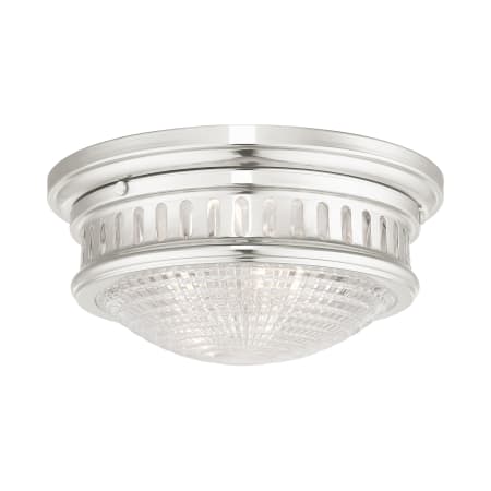 Livex Lighting Berwick 2 Light 13" Wide Single Semi-Flush Ceiling Fixture Polished Nickel