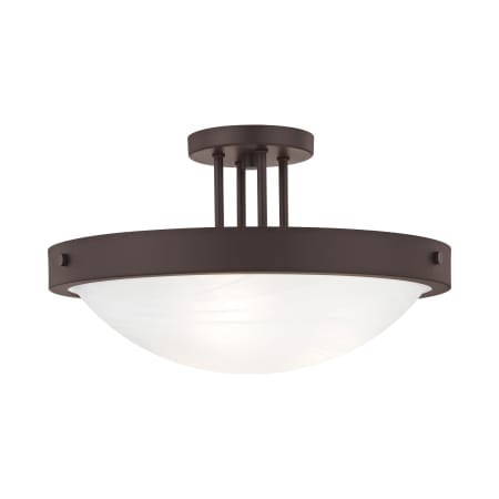 Livex Lighting New Brighton 3 Light Semi Flush Ceiling Fixture Bronze