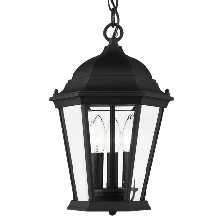 Livex Lighting Hamilton 3 Light 10" Wide Outdoor Taper Candle Mini Pendant Textured Black