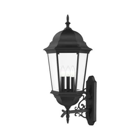 Livex Lighting Hamilton 3 Light 29" Tall Outdoor Wall Sconce Textured Black