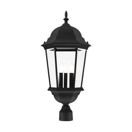 Livex Lighting Hamilton 3 Light 28" Tall Outdoor Single Head Post Light Textured Black