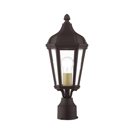 Livex Lighting Morgan 18" Tall Post Light Bronze / Antique Gold Finish Cluster