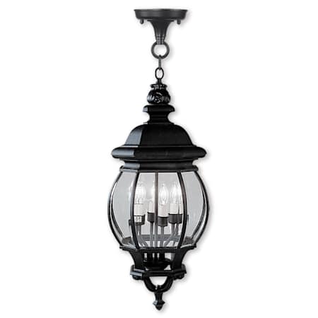 Livex Lighting Frontenac 4 Light 12" Wide Outdoor Taper Candle Pendant Black
