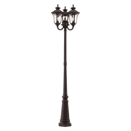 Livex Lighting Oxford 3 Light 87" Tall Outdoor Multi Head Post Light Bronze