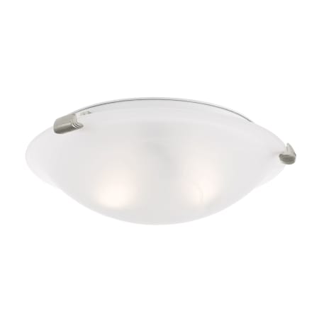 Livex Lighting Oasis 2 Light Flush Mount Ceiling Fixture Brushed Nickel