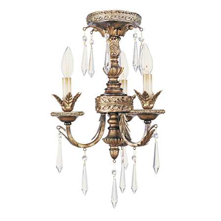 Vintage Gold Leaf - Ceiling Mount Chandelier