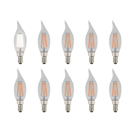 Livex Lighting Pack of (10) 5.3 Watt Vintage Edison Dimmable CA10 Candelabra (E12) LED Bulbs - 600 Lumens, 3000K, and 80CRI Clear