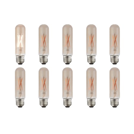 Livex Lighting Pack of (10) 4.5 Watt Vintage Edison Dimmable T10 Medium (E26) LED Bulbs - 400 Lumens, 2200K, and 90CRI Amber