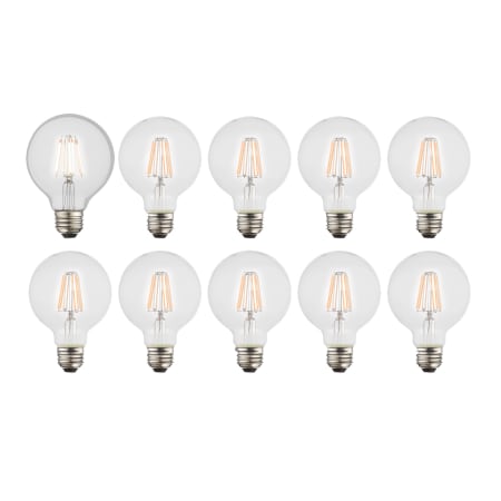 Livex Lighting Pack of (10) 8 Watt Vintage Edison Dimmable G25 Medium (E26) LED Bulbs - 800 Lumens, 3000K, and 90CRI Clear