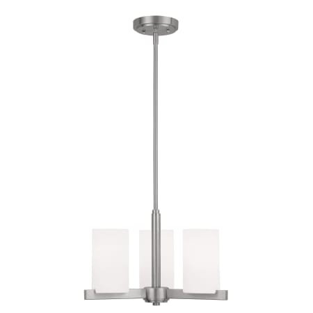 Livex Lighting Astoria Mini 1 Tier Chandelier with 3 Lights Brushed Nickel