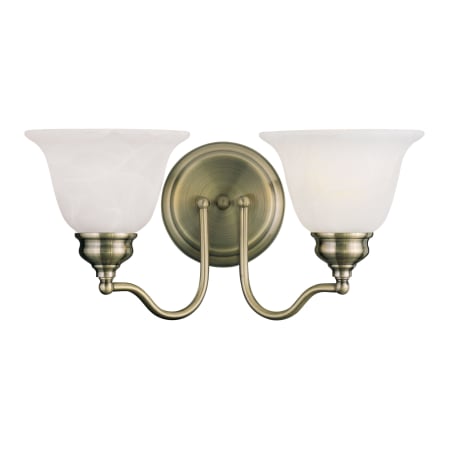 Livex Lighting Essex Bathroom Vanity Bar with 2 Lights Antique Brass
