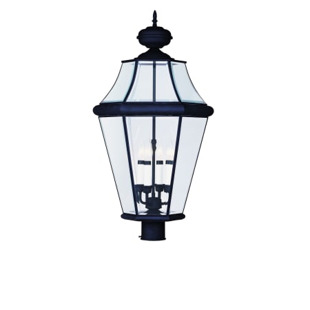 Livex Lighting 4 Light 240 Watt Outdoor Post Light with Clear Beveled Glass from the Georgetown Collection Black