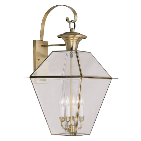 Livex Lighting Westover Large Outdoor Wall Sconce with 4 Lights Antique Brass