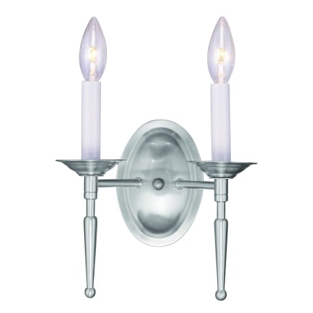 Livex Lighting 2 Light 120 Watt 11" Wide Wallchiere Sconce from the Williamsburg Collection Brushed Nickel