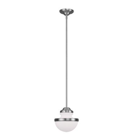 Livex Lighting Oldwick 8 Inch Wide Mini Pendant with 1 Light Brushed Nickel