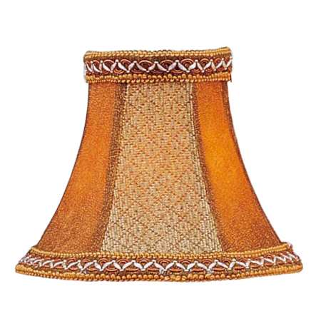 Tan/Brown Suede Bell Clip Shade with Fancy Trim
