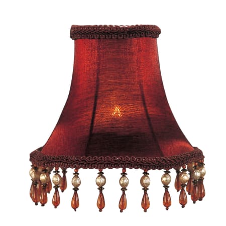 Livex Lighting Chandelier Shade with Red Silk Bell Clip Shade with Amber Beads from Chandelier Shade Series Red Silk Bell Clip Shade with Amber Beads